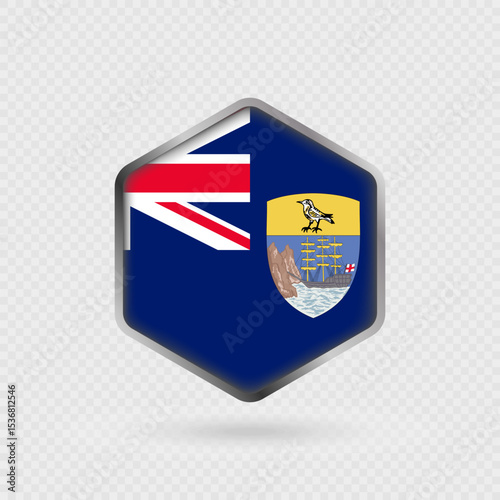Saint Helena Flag Icon in Hexagon Shape. Free Download Saint Helena Flag Icon in Hexagon Shape. - GFXLoad