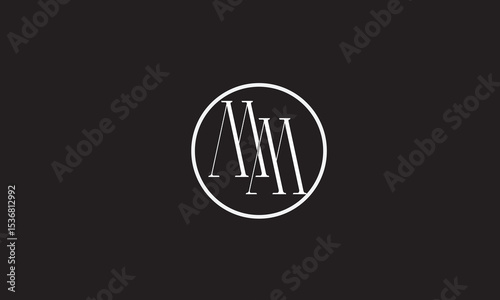 MM, M,  MM , Abstract Letters Logo Monogram	