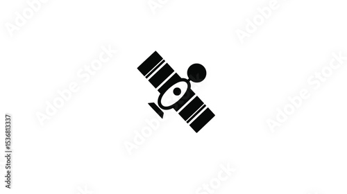 Satellite Icon:  Space Exploration, Orbit, Communication, Technology Symbol
