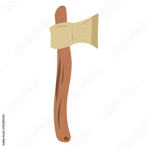 Hand drawn hatchet vector illustration on a white background. Axe illustration