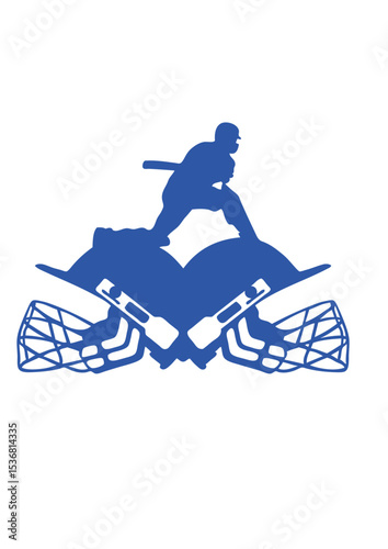 cricket joueur casque logo sport 