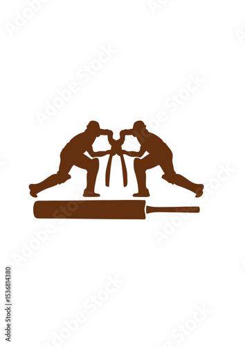 cricket logo joueur batte 