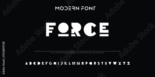 Design Modern abstract digital alphabet font. Minimal technology typography, Creative urban sport fashion futuristic font and with numbers. vector illustration.