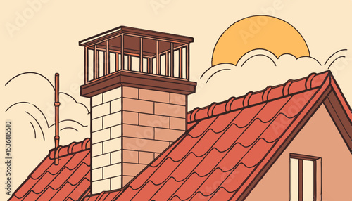 chimney on the roof