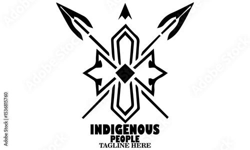 International day of the world's indigenous people. Shield and crossed spears vector illustration, shield and crossed spears logo design and shield and crossed spears icon