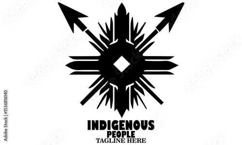 International day of the world's indigenous people. Shield and crossed spears vector illustration, shield and crossed spears logo design and shield and crossed spears icon