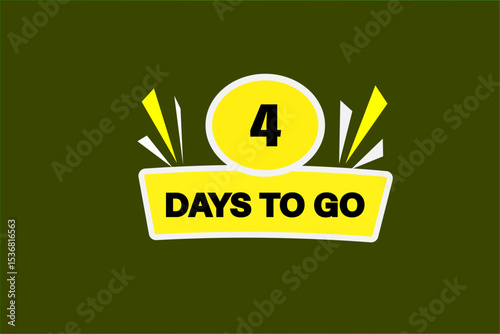 Basic 4 days to go, sale countdown vector symbol, clock, time, Countdown left days banner. background, template 4 days to go, countdown, sticker, left banner, business, sale, label button
RGB