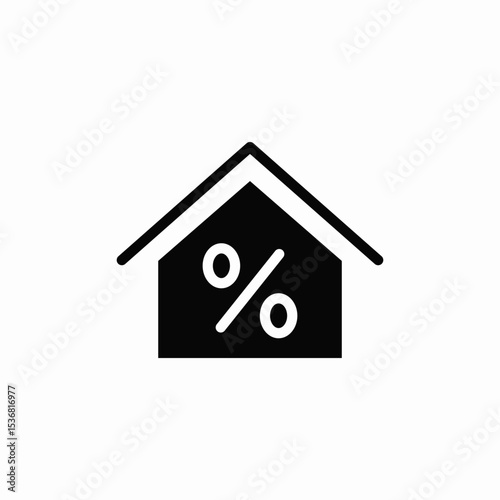 housing percentage place icon sign vector