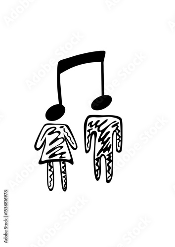 note musique personnage icone connecte