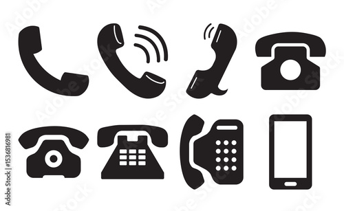 Phone call icon set. Vector illustration