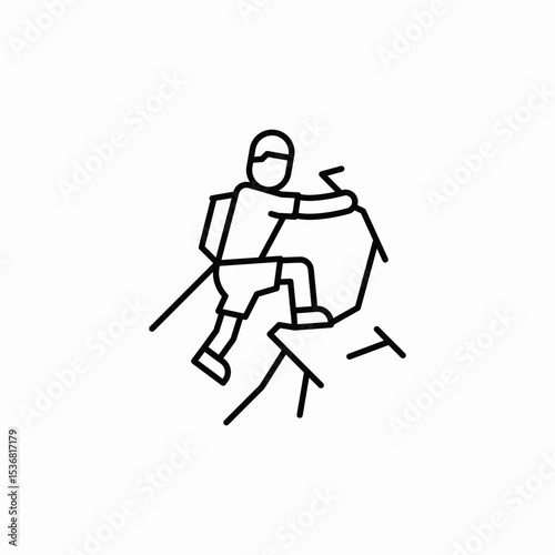 mountain climbing icon sign vector