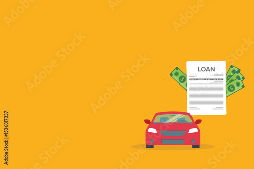 Car bank credit. Finance management. Loan agreement. Money credit. Loan disbursement, quick loan service, easy credit.	