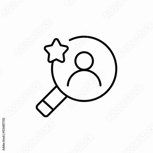 starred search icon sign vector