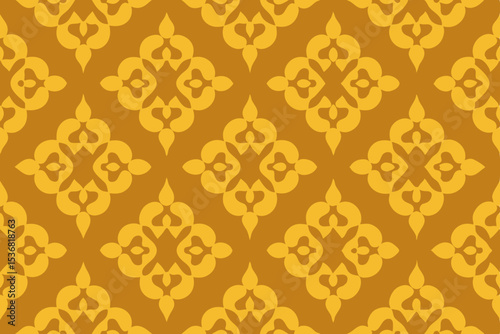 Golden Diamond Pattern Seamless Texture Elegant Design for Backgrounds and Prints