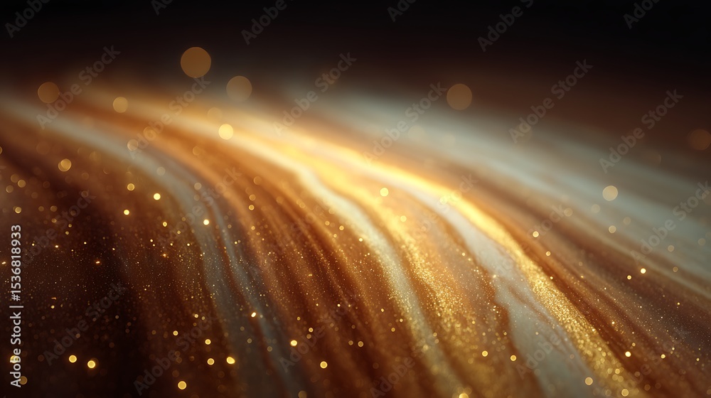 Obraz premium Golden ethereal wave design