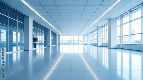 Wallpaper Mural Modern Office Space:  Vast, Bright, and Empty Commercial Interior Torontodigital.ca