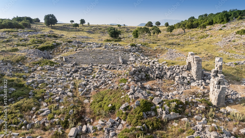 Obraz premium View from the Kremna Ancient City in Bucak, Burdur - Turkey.