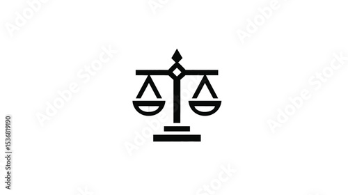 Justice Scales Icon: Balance, Law, Equilibrium Symbol
