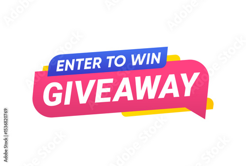 Giveaway Enter to Win Announcement label vector design