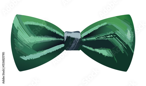 Emerald Bow Tie Classic Style Illustration