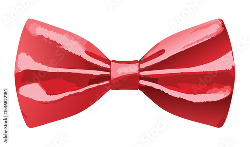 Bold Red Bowtie Formal Wear Illustration