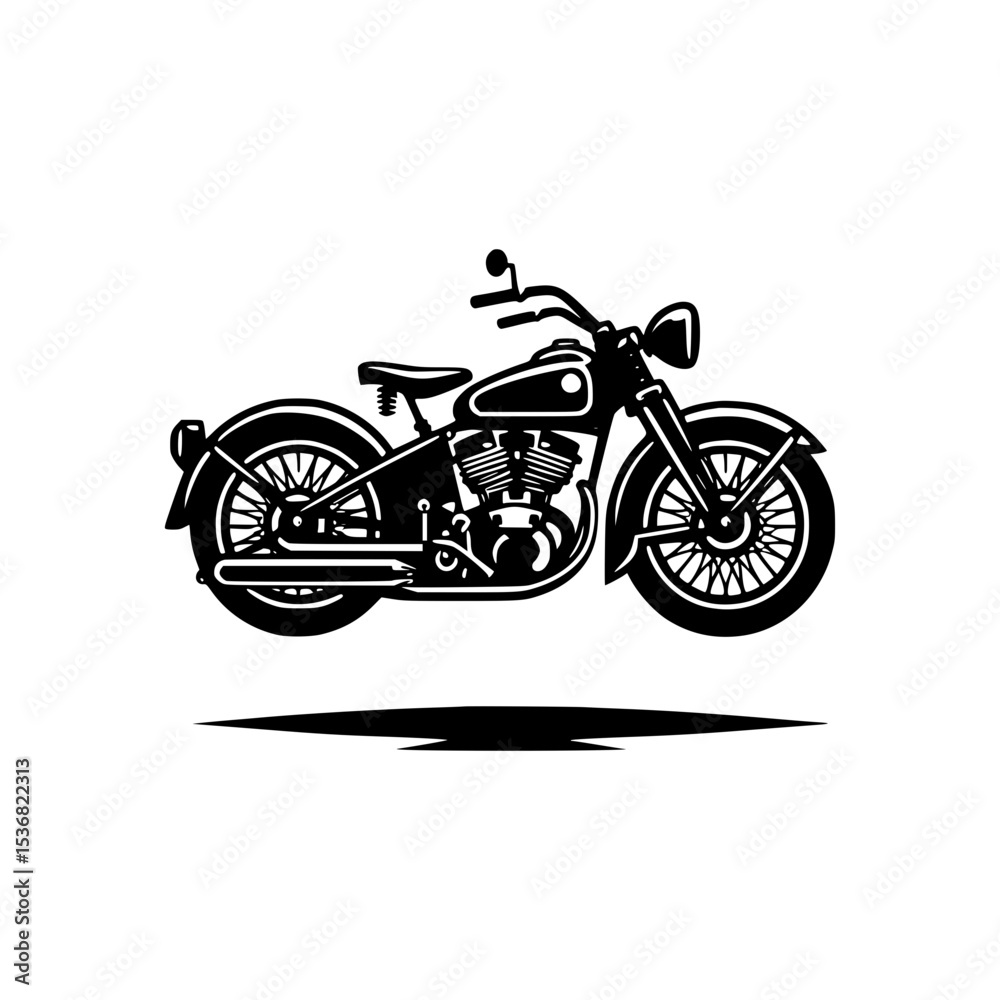 Obraz premium Vintage motorcycle classic bike design illustration