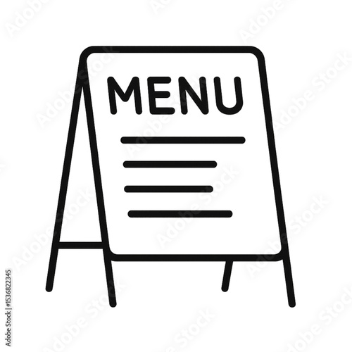 Menu board icon for restaurant, cafe with transparent background  
