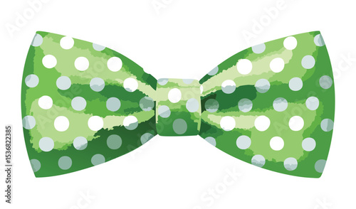Bright Green Polka Dot Bowtie Fashion