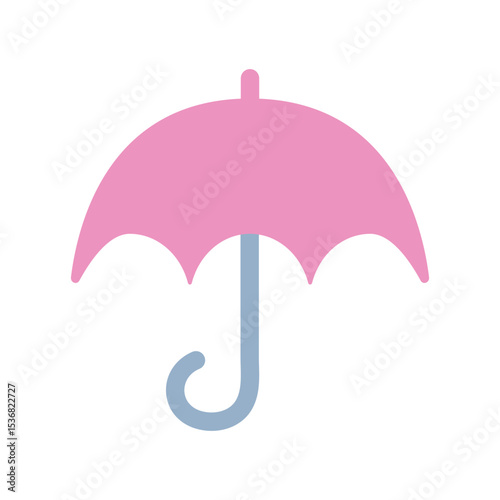 Vector illustration of the pink umbrella icon. The weather forecast icon.