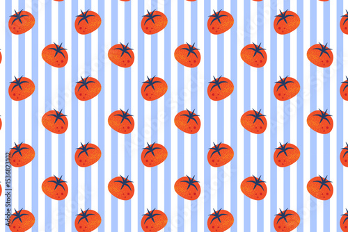 Summer italian tomatoes seamless pattern. Healthy veggie food vegetables