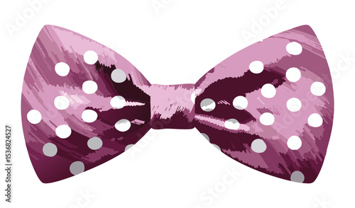 Dark Purple Polka Dot Bowtie Illustration