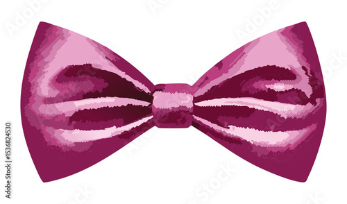 Deep Pink Spotted Bow Tie Illustration