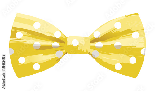 Cheerful Yellow Polka Dot Bowtie Illustration