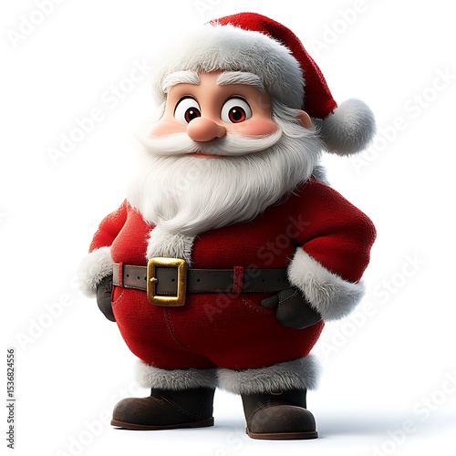 Cheerful Cartoon Santa Claus Christmas Festive Character