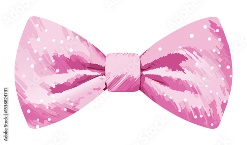 Delicate Pink Polka Dot Bowtie Illustration