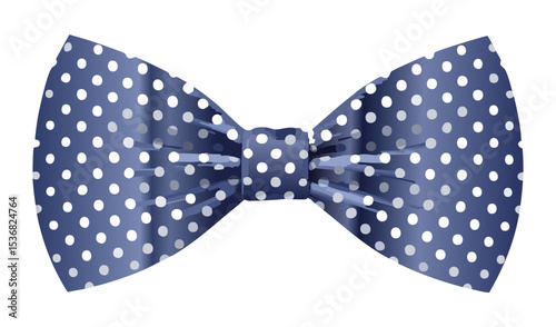 Sophisticated Dark Blue Polka Dot Bowtie