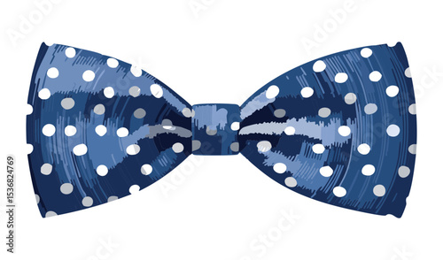 Classic Blue Polka Dot Bowtie Accessory