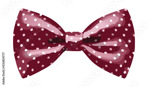 Elegant Burgundy Polka Dot Bowtie Accessory