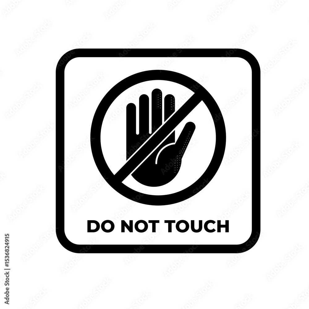 Do not touch black sign vector Do not touch black sign vector