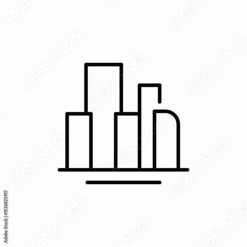 high city buildings icon sign vector