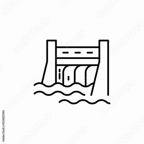 hydropower system icon sign vector