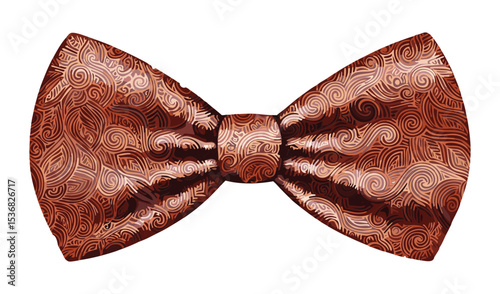Stylish Brown Patterned Bow Tie Accessory