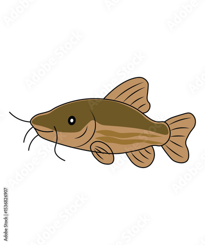 Cartoon Catfish Vector Illustration