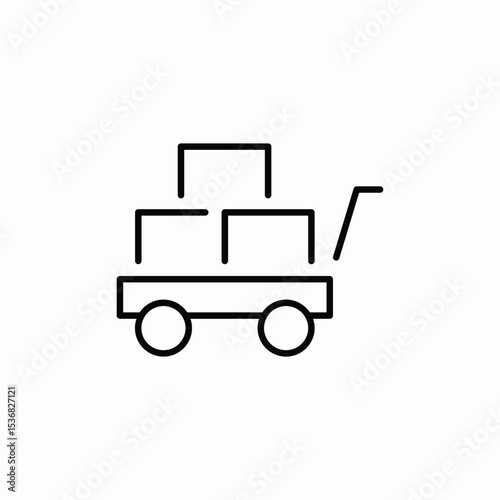 trolley pushcart icon sign vector