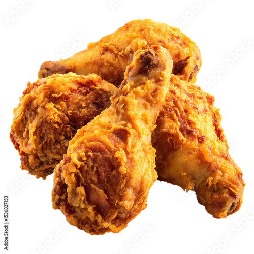 Perfectly crispy golden brown fried chicken freshly prepared with a delectable blend of spices and seasonings for a mouthwatering satisfying meal or snack