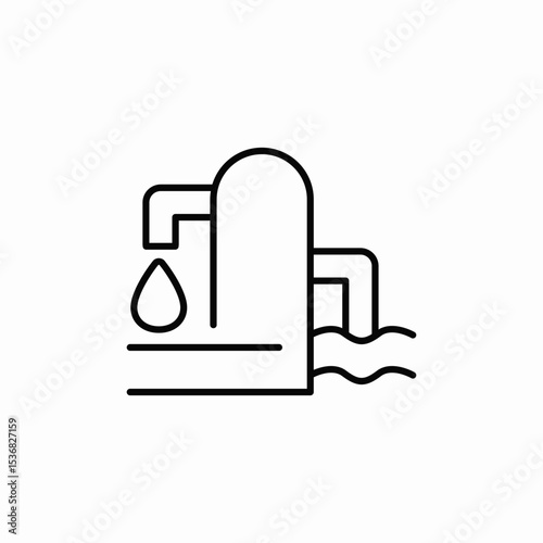 water desalination icon sign vector