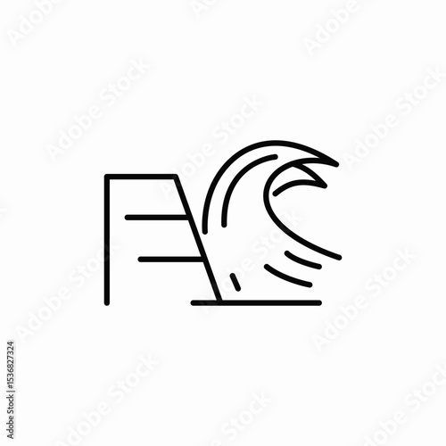wave hit icon sign vector