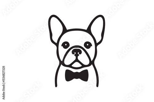 Minimalist French Bulldog Logo Vector Design