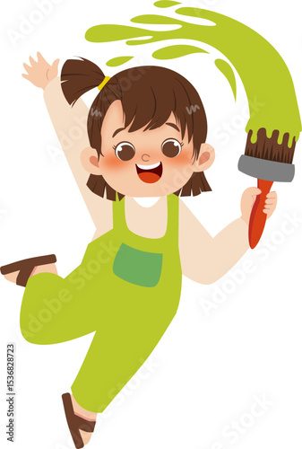 girl with brush paint