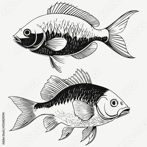 fish sketch illustration vector